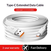 Câble d'extension d'alimentation pour caméra en PVC, longueurs 3m/5m/8m/6m, lampe de bureau de surveillance à 360 degrés, charge rapide USB Type-C