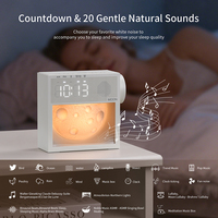 Réveil double alarme en gros avec fonction snooze, lumière d'éveil, 20 bruits blancs naturels, 25 sonneries, 3 niveaux de luminosité, fonction de minuterie