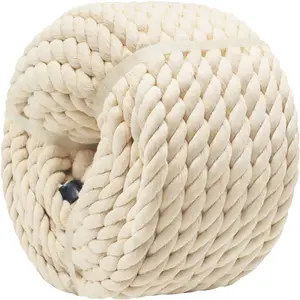 Factory Customized 10mm Natural Color 3 Strands Twisted Cotton Rope For Wall Hanging And Plant Hanging