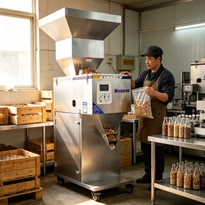 Ensacheuse <span class=keywords><strong>automatique</strong></span> haute vitesse pour granulés, céréales, riz, maïs, aliments pour animaux de compagnie - Product Image 1