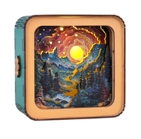Lampe de nuit en bois 3D (Forêt mystérieuse) – Jouet DIY pour adultes et famille/amis – 51 à 100 pièces