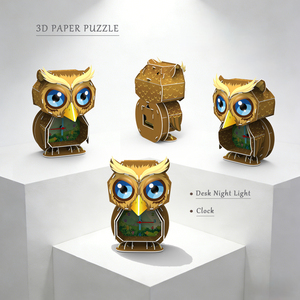 ผู้ผลิตชุดงานฝีมือของเล่นการ์ตูน NOSTO DIY รับผลิตตามสั่ง (OEM) ของเล่นเสริมพัฒนาการ STEM แบบทำมือ ตุ๊กตาสัตว์มาสคอต ของเล่นกระดาษ 3 มิติ ตัวต่อรูปทรงโคมไฟและนาฬิกา - Product Image 2