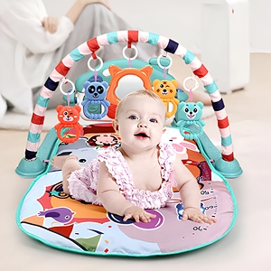 Multifunktionale Aktivitätsmatte zum Fabrikpreis: Spiel-, Schlaf- und Musikteppich mit Baby-Pedal-Klavier, Tier-Rassel und Krabbelmatte - Product Image 1