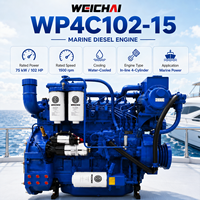 Moteur diesel turbocompressé Weichai WP4 Series WP4C102-15 102HP pour propulsion marine, bateaux de pêche, bateaux de travail, exportation