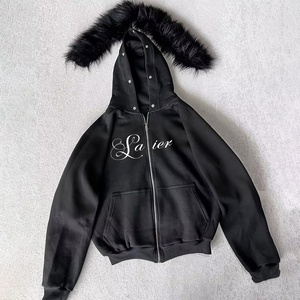 <span class=keywords><strong>Felpa</strong></span> con <span class=keywords><strong>Cappuccio</strong></span> e Zip con Colletto in <span class=keywords><strong>Pelliccia</strong></span> Personalizzata con Stampa DTG, Giacca Streetwear di Alta Qualità per Uomo - Product Image 2