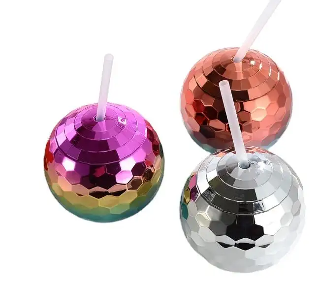 Hot Sale Party Sipper Disco Ball Cups With Lid Acrylic Tumbler With Straw Disco Ball 20 Oz Travel Tumbler Acrylic Travel Mug