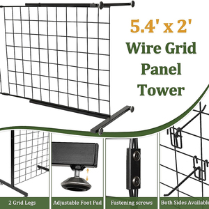 Jh-mech lưới Rack hiển thị cho thủ công cho thấy với t-base xách tay và dễ dàng để vận chuyển kim loại lưới tấm Tường siêu thị kệ - Product Image 3