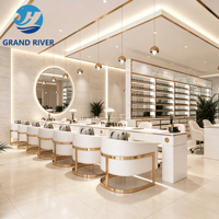 Meubles de salon de manucure, solution tout-en-un, table et chaise de manucure modernes et luxueuses avec rangements multiples, poste de travail pour la manucure