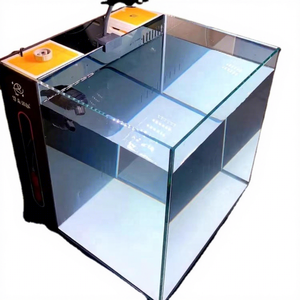 Acquario Universale Moderno Rettangolare in Vetro con Filtro Posteriore 50L a Risparmio Energetico 220V per Acqua Dolce/Salata, Esposizione da Tavolo per Soggiorno - Product Image 1