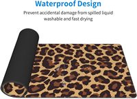 Alfombrilla de Ratón para Juegos con Estampado de Leopardo, Antideslizante, XL, Grande, con Borde Cosido, Base de Goma, para Computadora Portátil, PC