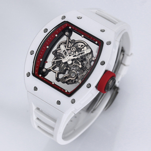 Montre de sport luxueuse avec cadran en céramique résistante blanche et bracelet en caoutchouc naturel, idéale pour la natation, la gym et la photographie - Product Image 2