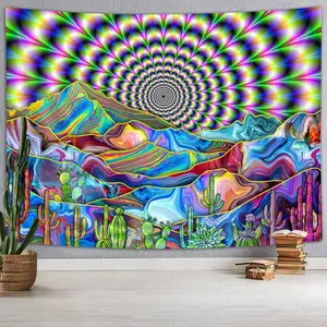 Trippy Wandtapijt Stof Paddestoel Tapijt Custom Hippie Psychedelische Sprookjesachtige Staart Tapijt