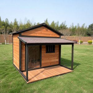 SDD026 Shunda Rumah Hewan Peliharaan Kayu Modern Mewah Bermotif Cetak untuk Anjing & Kucing - Ramah Lingkungan untuk Luar Ruangan, Cocok untuk Hewan Kecil Semua Musim - Product Image 1