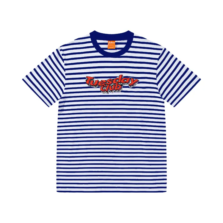 New Fashion Custom Printing T Shirt Embroidery Quality Stripe T shirt T-shirt For Unisex