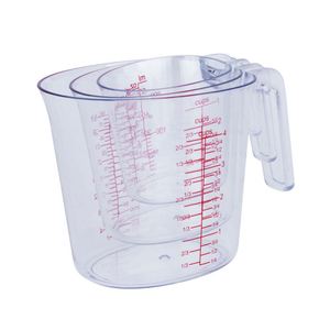 Offre Spéciale : Lot de 3 Tasses à Mesurer en Plastique PP de Qualité Alimentaire Écologique – 250ml/500ml/1000ml – Polyvalent, Durable, pour Cuisine Domestique, Personnalisable - Product Image 1
