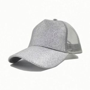 Casquette de baseball en maille pour femme, haute qualité, avec ouverture pour queue de cheval, rose brillant, vente en gros - Product Image 3