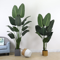 Plantes artificielles presque naturelles en pot, palmier, bananier, feuilles d'intérieur, plante verte, plante artificielle, décoration d'intérieur, bonsaï