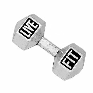 Pendentif perlé haltère haltère haltère en métal écologique <span class=keywords><strong>Crossfit</strong></span> Sport Inspire Train Beyond Pain Fit Mom Gym Life Live Fit - Product Image 5