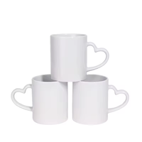 Mug en céramique en porcelaine en forme de cœur, avec motif d'amour par sublimation, sans BPA, écologique, compatible lave-vaisselle, idéal comme cadeau, vente en gros