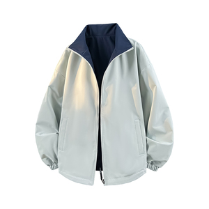 Özelleştirilmiş Logo Çift Taraflı Erkek Kışlık Uzun Kapüşonlu Rüzgar Geçirmez Polar Ceket Günlük Bol Rahat Moda - Product Image 3