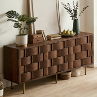 Console d'entrée vintage en bois massif avec rangement pour salon et salle à manger, buffet créatif pour la maison et l'hôtel