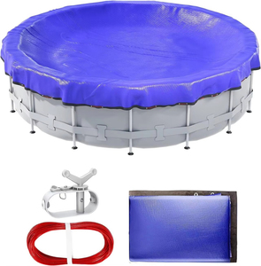 Housse de <span class=keywords><strong>piscine</strong></span> d'<span class=keywords><strong>hiver</strong></span> anti-feuilles et anti-débris robuste, bâche en PE pour couverture de <span class=keywords><strong>piscine</strong></span> domestique - Product Image 4