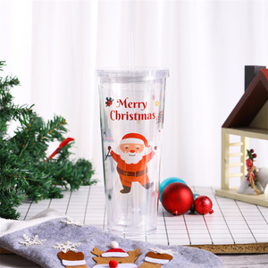Vaso Térmico Navideño con Pajita, 700ml, Doble Capa, Tapa Reutilizable, Aislamiento Térmico, Diseño de Santa, Muñeco de Nieve y Reno, Regalo Navideño - Product Image 3
