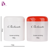 Pot d'emballage cosmétique 180g, flacon crème blanc avec bouchon coloré, contenant PP pour masque en poudre avec impression de logo