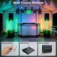 Nouvelle Conception TL-130Ultra Pack de 6 Barres de Lumières LED Pixel RGB DMX Artnet Sans Fil de 120 cm avec Support pour Événements, Soirées, DJ et Éclairage de Scène