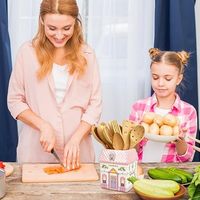 Pot de rangement en céramique écologique pour ustensiles de cuisine, style campagnard, pour vaisselle, en coffret cadeau d'affaires