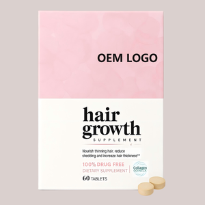Suplementos Herbales para el Crecimiento del Cabello con Biotina para Mujeres, 60 Tabletas, Venta al Por Mayor OEM, para Aumentar el Grosor del Cabello, No Apto para Mujeres Embarazadas - Product Image 1