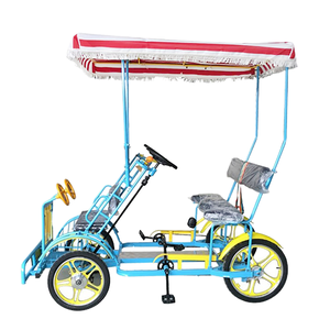 7-Speed Tandem Roadster <strong>Bike</strong> with <strong>4</strong> Children Single Speed Cargo Family Quadricycle for Touristic Rides Four-<strong>Wheel</strong> <strong>Bike</strong> - Product Image 1