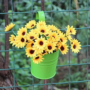 Pot de fleur de jardin suspendu balcon seau de plantation support de fleur taille personnalisation panier de fleurs en métal coloré - Product Image 6