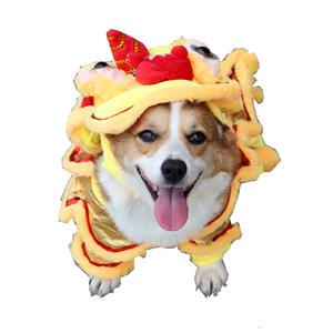 पालतू कुत्तों के लिए अजीब शेर नृत्य पोशाक चीनी शैली पॉलिएस्टर परिधान - Product Image 4