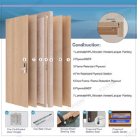Porte per Camere d'Albergo di Lusso Ignifughe con Nucleo Solido in Rovere Rosso, Approvate NFPA Standard USA, 36" x 84", con Guarnizione Antifumo
