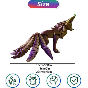 Rapid <strong>Prototype</strong> 3D Printing Services Decompression Nine Tailed Fox <strong>Toy</strong> Action Figure Multi-Jointed Movable - Product Image 3