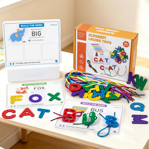 Fournitures scolaires, Trousse de couture de voyage, Jeu d'<span class=keywords><strong>orthographe</strong></span> pour enfants, 26 pièces, Cartes de lettres à lacer, Jouet de mise en séquence et d'enfilage - Product Image 1