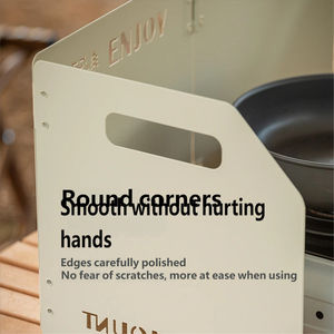 Réchaud portable personnalisé avec pare-vent pliable en trois ou quatre parties, plaques en fer, réchaud de <span class=keywords><strong>camping</strong></span> pliable pour l'extérieur, pare-vent - Product Image 5