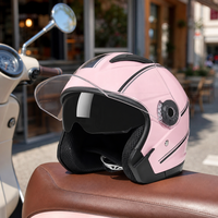 Casque de moto demi-face réglable pour adulte, double visière HD, équipement de cyclisme quatre saisons, casque de sécurité pour vélo de route, neuf
