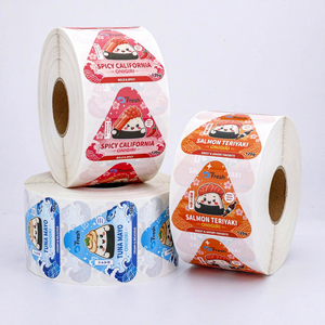 Etiquetas Adhesivas de Grado Alimenticio, Diseño Personalizado a Prueba de Agua, en Rollo, con Corte Triangular, para Onigiri, con Logotipo, para Empaque de Cajas de Sushi Japonés - Product Image 5