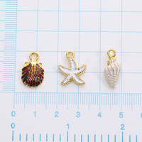 Conceptions mixtes Océan Émail Charme Starfish Shell Conque Alliage Charmes pour DIY Collier Boucles D'oreilles Bijoux Faire