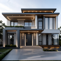 Villa préfabriquée de luxe, structure en acier, bâtiment modulaire préfabriqué à deux étages pour habitation familiale, maison de vacances
