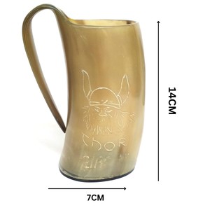 Taza de cuerno de búfalo natural estilo vikingo hecha a mano con revestimiento interior pulido para regalos personalizados a un precio asequible - Product Image 1