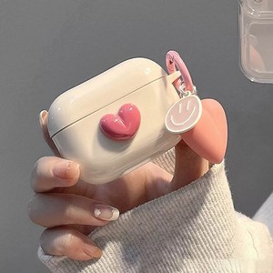 Étui pour écouteurs en silicone 3D Heart Love Cute pour AirPods Pro <span class=keywords><strong>2</strong></span> 3 <span class=keywords><strong>Air</strong></span> Pods Cover Case Creative Smile Ornament Keyring - Product Image 3