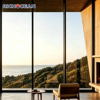Ventanas Panorámicas de Aluminio Residenciales RICHOCEAN, Ventanas Fijas de Vidrio Grande de Piso a Techo, Acristalamiento Insonorizado