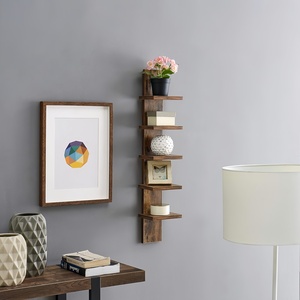 Étagère murale à 5 niveaux, étagère murale décorative, étagères verticales modernes, étagères flottantes pour chambres à coucher, salles de bain - Product Image 3
