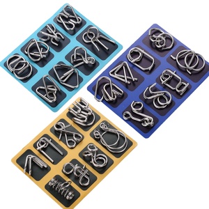 Juego de 8 piezas de rompecabezas de metal con anillos de liberación y nueve eslabones, juguete educativo con hebilla inteligente, regalo para niños y estudiantes - Product Image 4