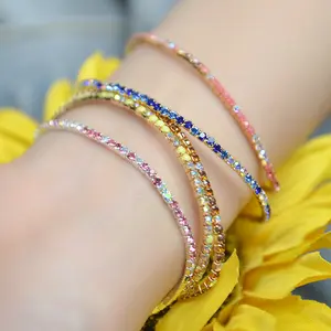 Nhiều Màu Sắc Mùa Hè Đàn Hồi Rhinestone Trang Sức, Boho Charm Friendship Bead Rhinestone Stretch Bracelet