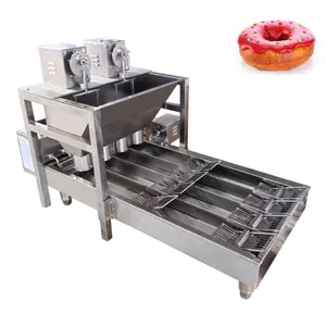 Fast Food Equipment Automatic 4 Row Donuts Machine 220v Electric Donuts Maker With Fryer