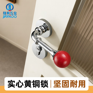 Jayhoo Brass Door Lock Lever Handle Color Block Design For Bedroom Door - Product Image 2